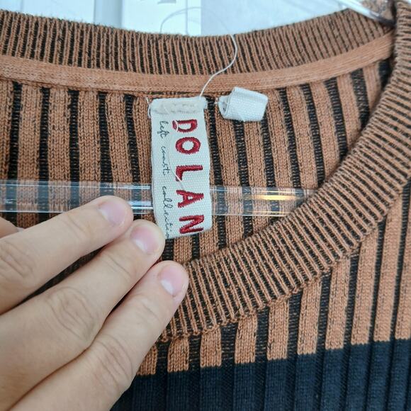 Anthropologie Dolan Lorna Ribbed Sweater Midi Slit Dress Womens Petite LG Boho - Picture 4 of 10